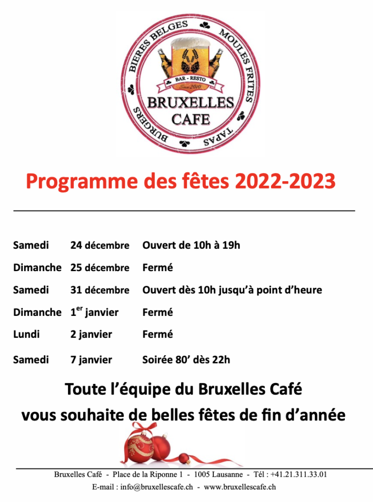 PROGRAMME FETES DE FIN D'ANNEE 2022