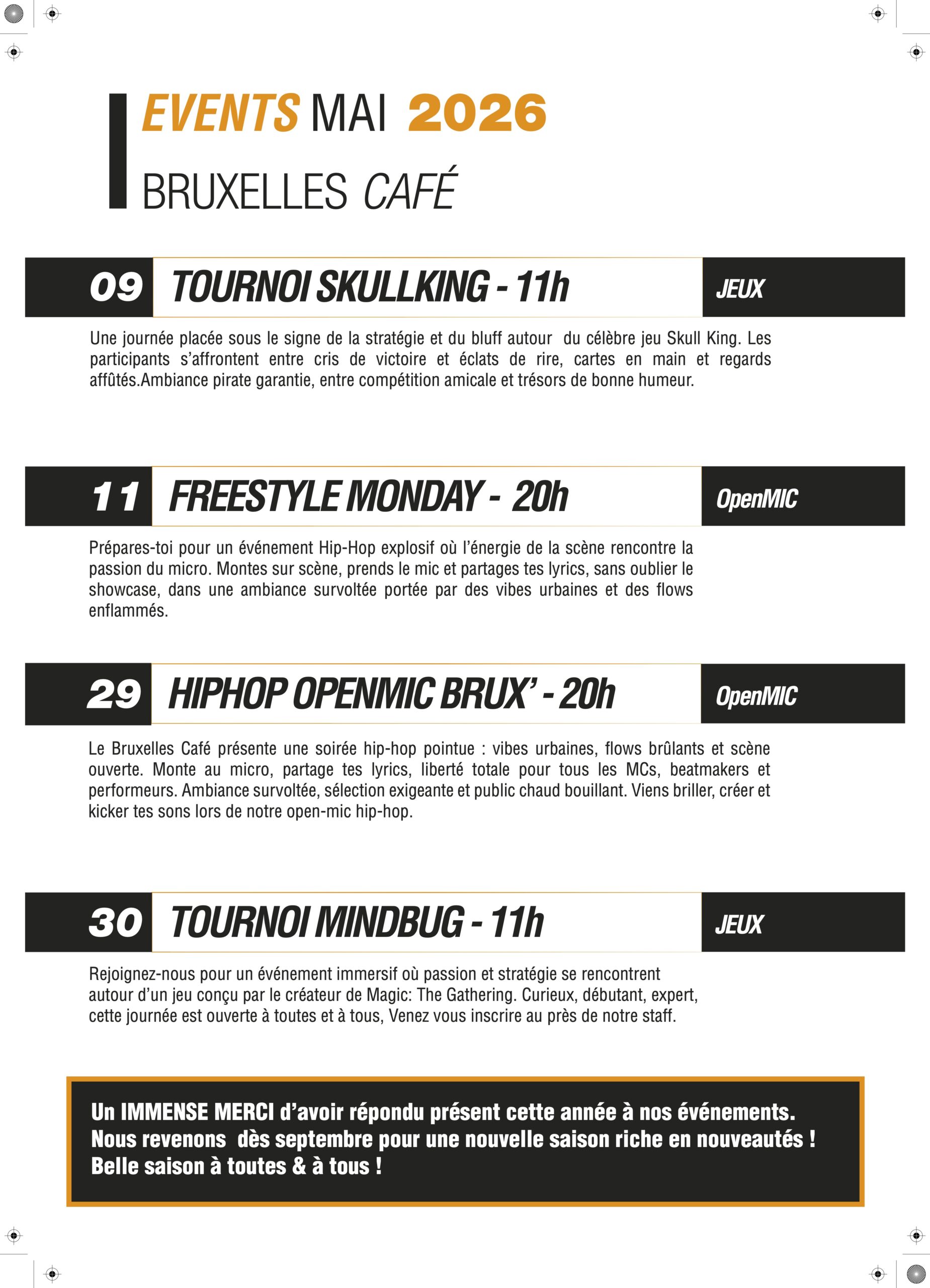 Calendrier Mai 2026 evenements concert lausanne